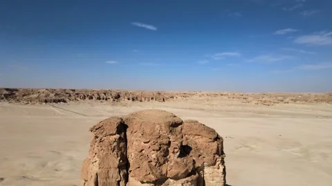 A camera drone ascends above Judah Thumb, also known as Devil's Thumb Stock Footage 265013861