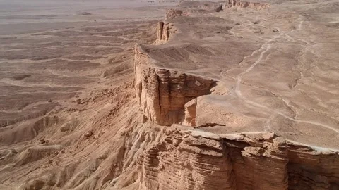 Camera drone flies ahead over Edge of the World Stock Footage 287481987