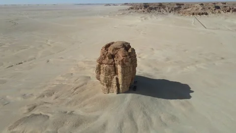 A camera drone is orbiting Judah Thumb, also known as Devil's Thumb Stock Footage 265013586