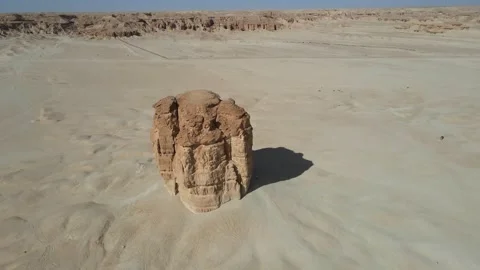 A camera drone is orbiting Judah Thumb, also known as Devil's Thumb Stock Footage 265013594