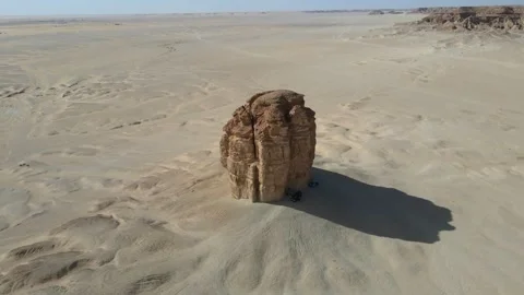 A camera drone is orbiting Judah Thumb, also known as Devil's Thumb Stock Footage 265013612