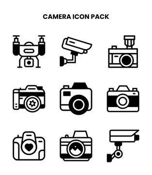 Camera DuoTone Graphics Icons Pack Stock Illustration