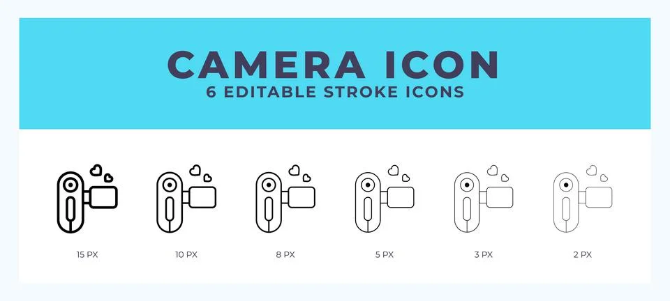 Camera editable line icon. Vector illustration with different stroke. Stock Illustration