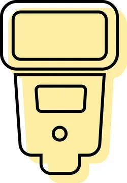 Camera electronic flash light line art icon Stock Illustration