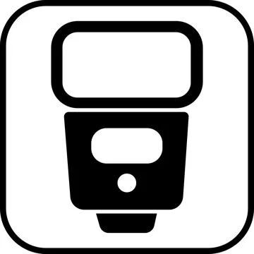 Camera electronic speedlight flash accessory icon Stock Illustration