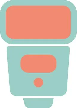 Camera electronic speedlight flash accessory pastel icon Stock Illustration