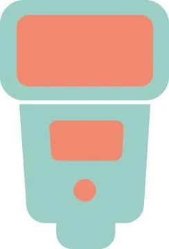 Camera electronic speedlight flash pastel icon element Stock Illustration