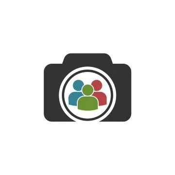 Camera Employees Icon Logo Template Illustration Design. Vector EPS 10. イラスト素材