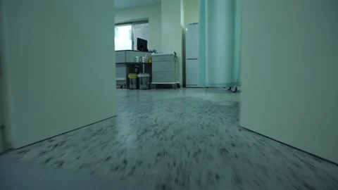 The camera enters the empty ward room of the hospital Stock Footage 130649085