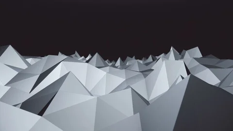 Camera exploring a low poly landscape loop v1 Stock Footage 99670903