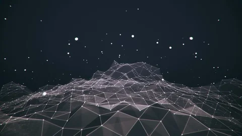 Camera exploring a minimal rotating wireframe world with stars v2 Vidéo 91756650