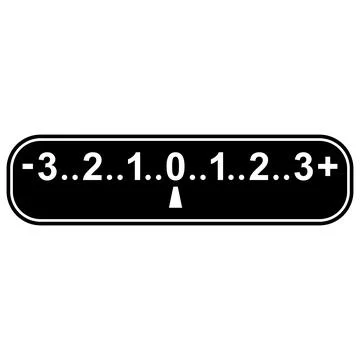 Camera exposure meter scale indicator showing balanced light measurement le.. Stock Illustration