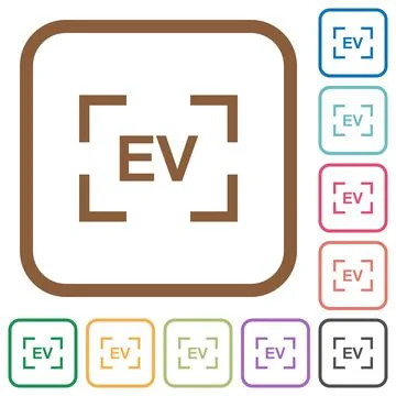 Camera exposure value setting simple icons Illustrazione stock