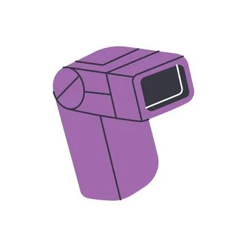Camera external flash. Professional photo equipment. Vector illustration. 스톡 일러스트