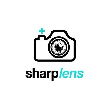 Camera With Eye Pupil logo Stock Illustration