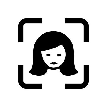 Camera, face detection black icon Illustration