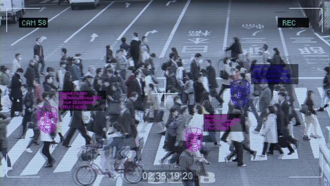 Camera With Facial Recognition Technology CCTV Stock Footage