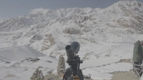 Camera Facing Ladakh Mountains – Scenic Himalayan Landscape 28th Feb 2025 Stock Footage 313259596