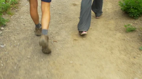 Camera fallows hikers Stock Footage 58822997