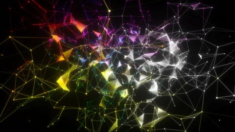 The camera falls into a multi-colored digital frame.Abstract technology Stock Footage 102524874