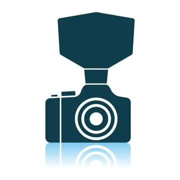 Camera With Fashion Flash Icon Illustrazione stock
