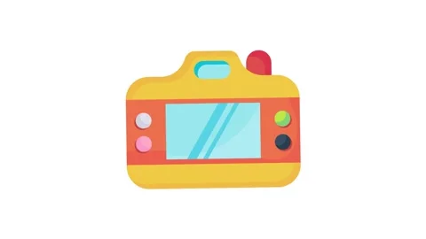 A camera featuring colorful buttons set against a clean white background. Stock Footage 332474851
