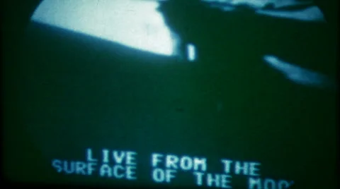Camera films TV broadcast of moon landing 1950s vintage film home movie 2106 Stock Footage