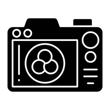 Camera Filter Glyph Icon 库存插图