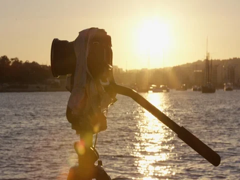 Camera Fixed on a Broken Tripod, Capturing Video - 6K Stock Footage 74581868
