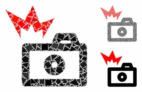 Camera flash Composition Icon of Rough Pieces 库存插图