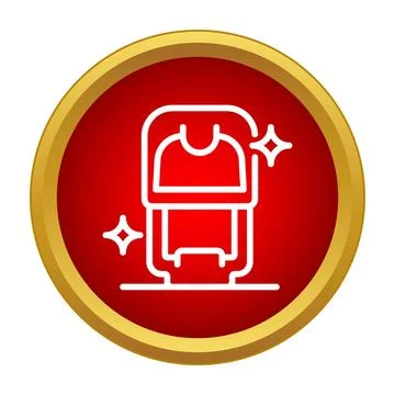 Camera flash equipment shining in red circle icon Illustrazione stock