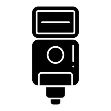 Camera Flash Glyph Icon Stock Illustration