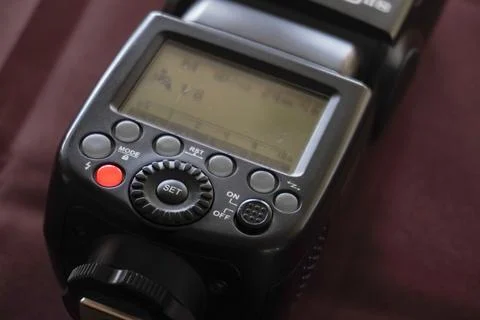 Camera flash that has been on Foto stock
