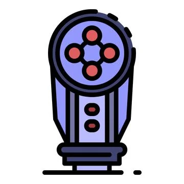 Camera flash icon color outline vector Stock Illustration