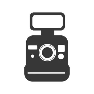 Camera with flash icon. Gadget design. Vector graphic Illustrazione stock