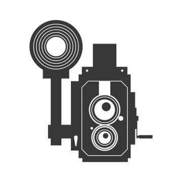 Camera with flash icon. Gadget design. Vector graphic 스톡 일러스트