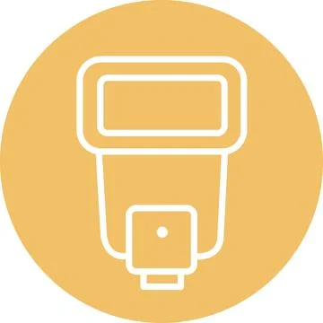 Camera flash icon line art symbol graphic Stock Illustration