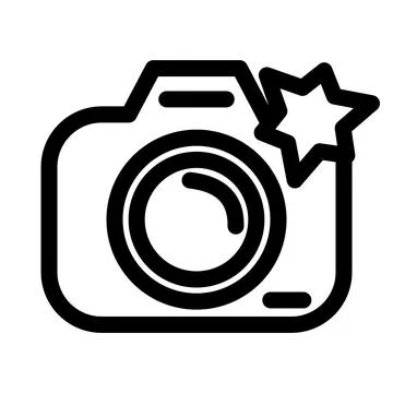 Camera with flash light - clean and modern Photography and videography icon イラスト素材