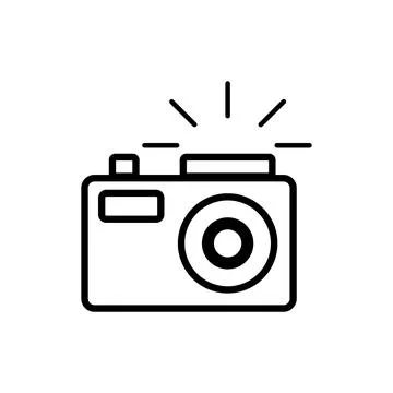Camera flash light line icon Stock-Illustration