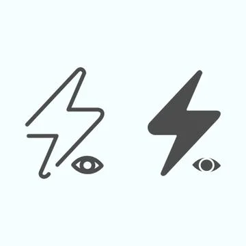 Camera Flash line and solid icon. Camera or phone flash vector illustration 스톡 일러스트
