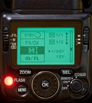 Camera Flash Menu Foto stock