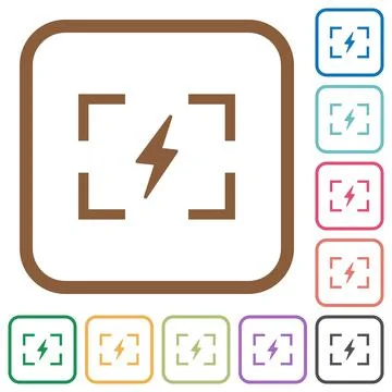 Camera flash mode simple icons Illustrazione stock