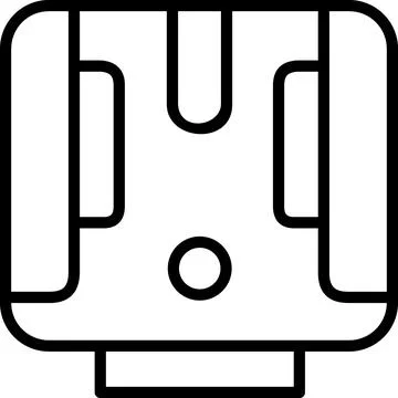 Camera flash modifier unit line art icon Stock Illustration