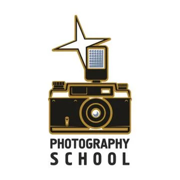 Camera flash photography school vector icon Stock Illustration