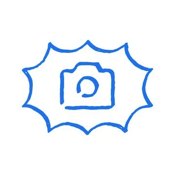 Camera Flash Snapshot Icon Hand Drawn Doodle Vector Illustration For Photog.. Stock Illustration