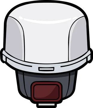Camera flash speedlight with dome diffuser Stock Illustration