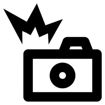 Camera Flash Stroke Vector Icon Stock Illustration