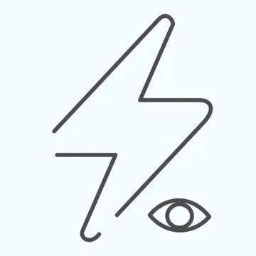 Camera Flash thin line icon. Camera or phone flash vector illustration isolated Stock Illustration