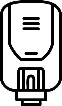 On Camera Flash Transmitter Line Icon Stock Illustration