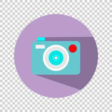 Camera Flat Background Icon. Editable Stroke. Can be used for websites  Stock Illustration